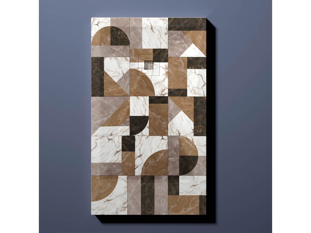 Shower tray 01 Mosaic color, smooth finish, Nobellea 3D color grid - 130x90 cm JPTN79533