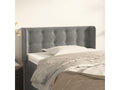 Headboard with wings, light grey, 83x16x78/88 cm, velvet, FUVT32960