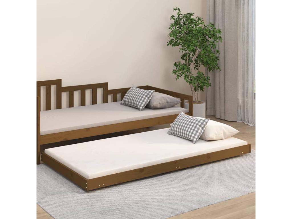 Honey Brown Bed Frame 100x200 cm Solid Pine Wood NZMB75880
