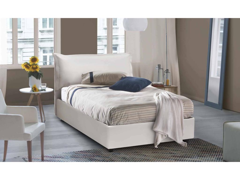 Nobellea bed size Nobellea storage bed with eco-leather upholstery Made in Italy Front opening with 120x200 cm mattress included White MGDK99995