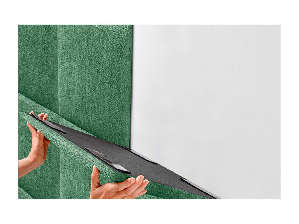 Dekonao Upholstered Headboard in Eco-Friendly Wool, Composed of Interchangeable Self-Adhesive Panels, Luxury Upholstered Bedroom, Green, 80 cm, UFOP14731