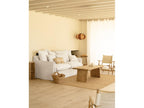 3/4 seater sofa in cotton and linen with removable cover, white color LYCA24186
