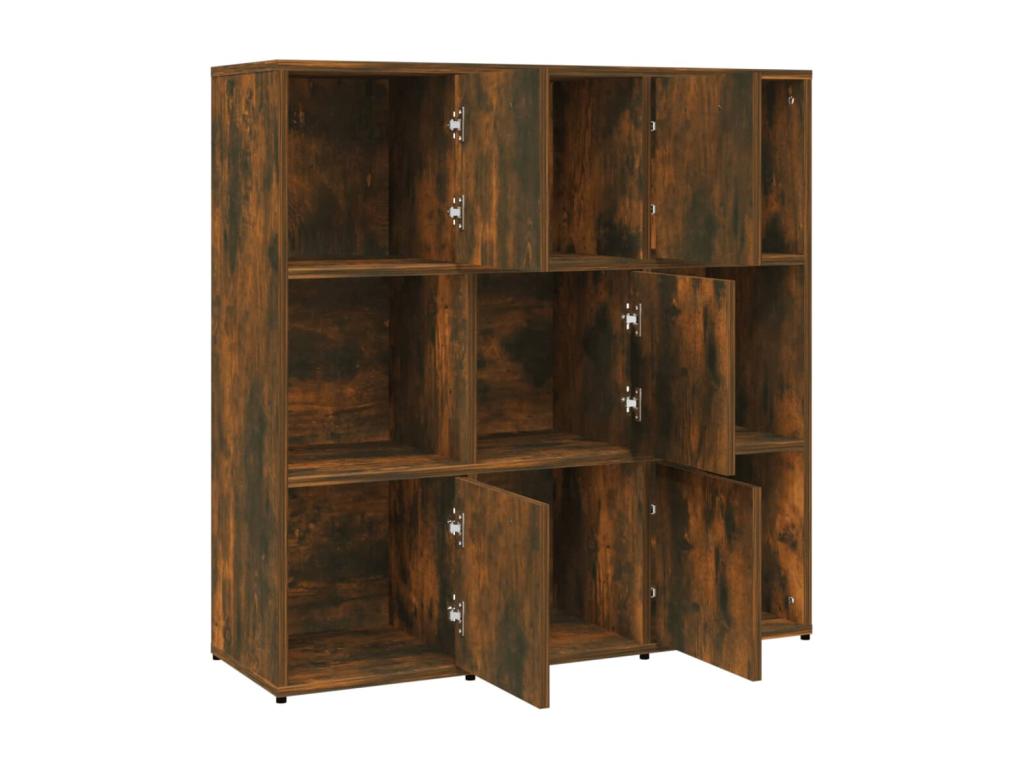 Smoked Oak Bookshelf 90x30x90 cm Engineered Wood VOAI40019