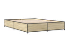 Nobellea oak bed frame 120x190 engineered wood and metal RIHB75854