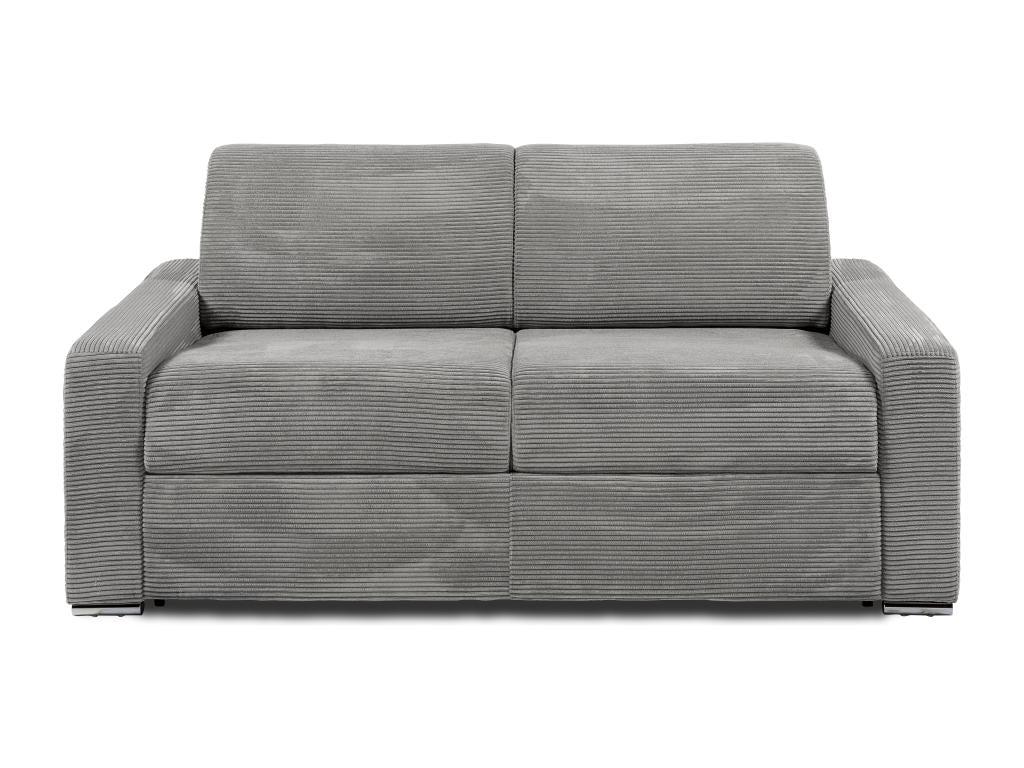 3-seater express convertible sofa in light grey corduroy - Nobellea sleeping area, 140 cm wide - 22 cm Nobellea mattress ABHK80960